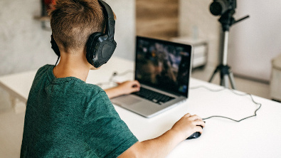 Students in a distance learning setting