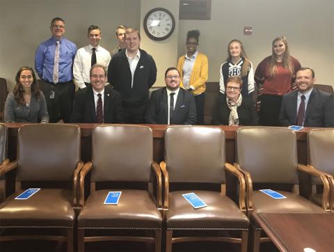 Judge Michael Newman visits with Fairmount High School Students